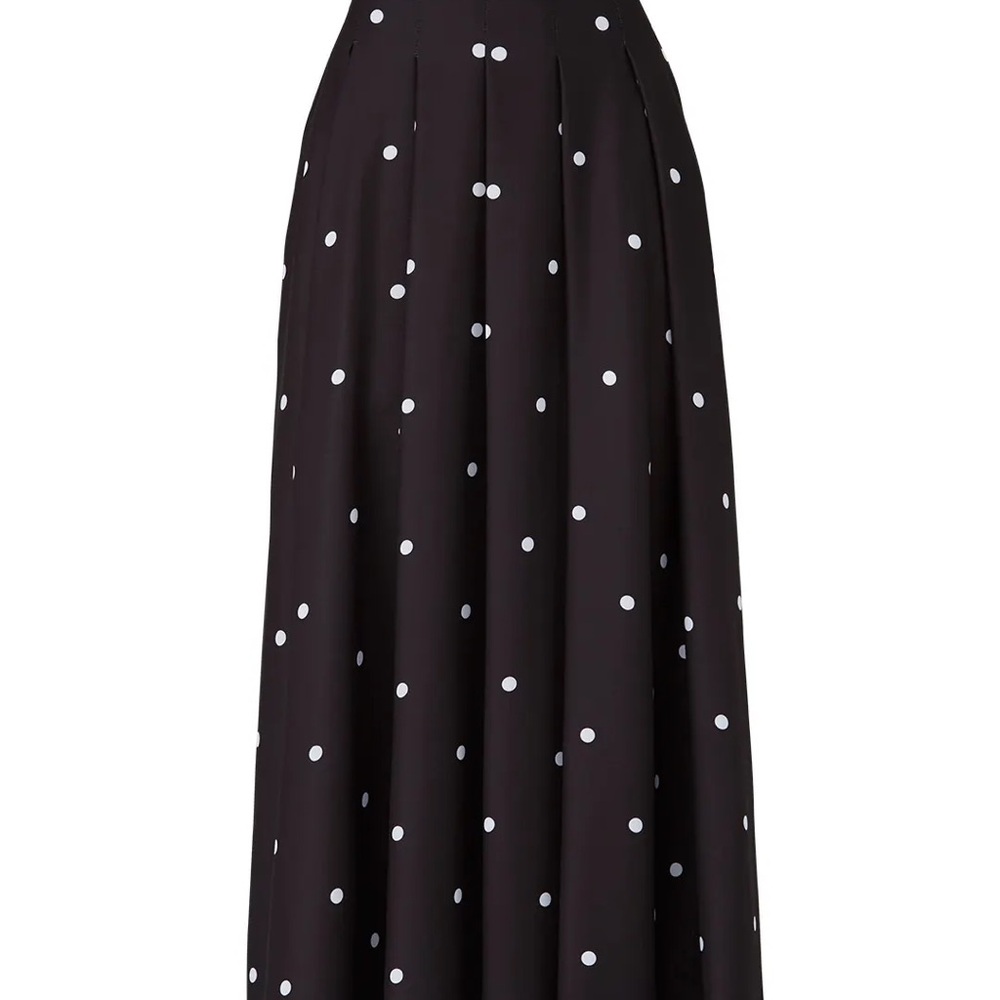 Fame and Partners Black Maxi Skirt with White Polka Dots